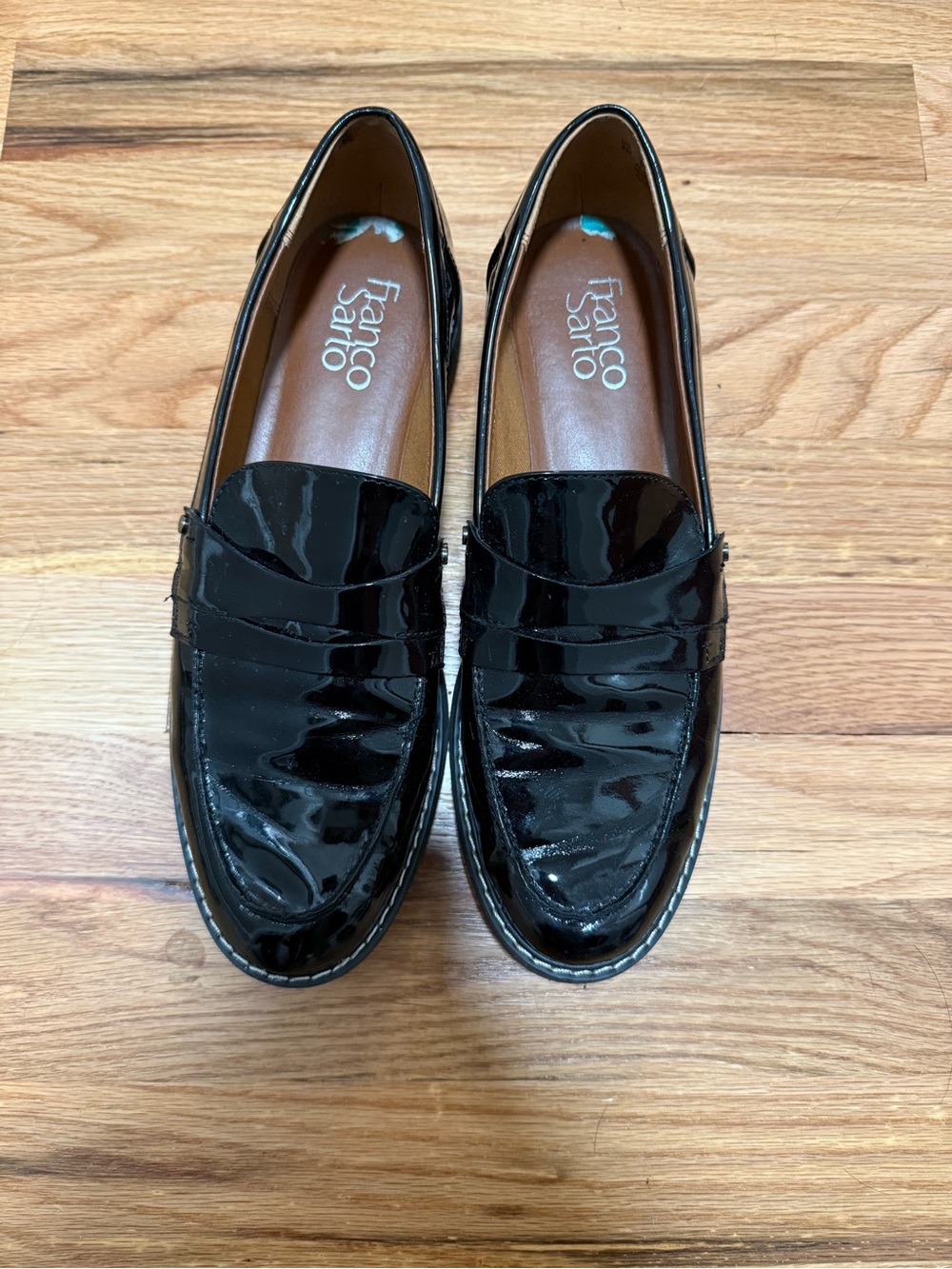 Franco Sarto Women's Black Patent Loafers